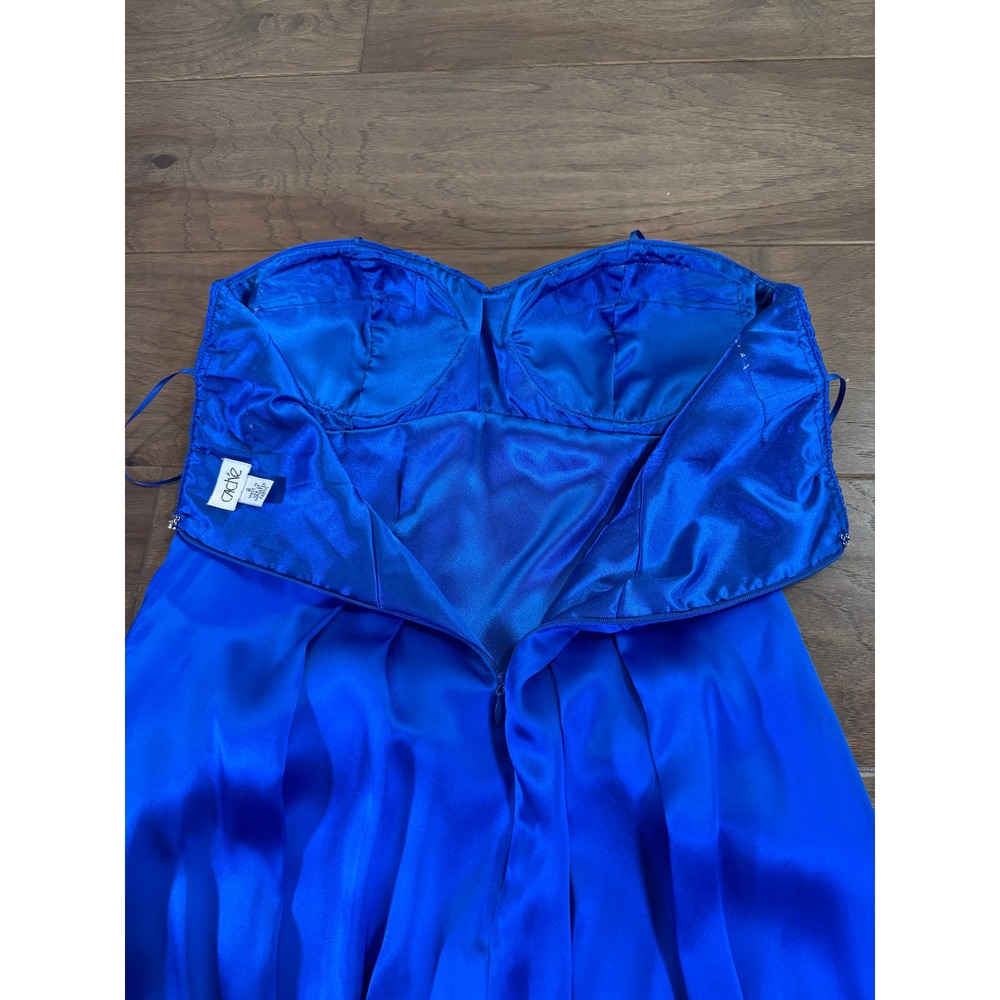 Cache Royal Blue 100% Silk Strapless Bubble Hem Cocktail Dress Size 2 Sweetheart - Picture 5 of 7